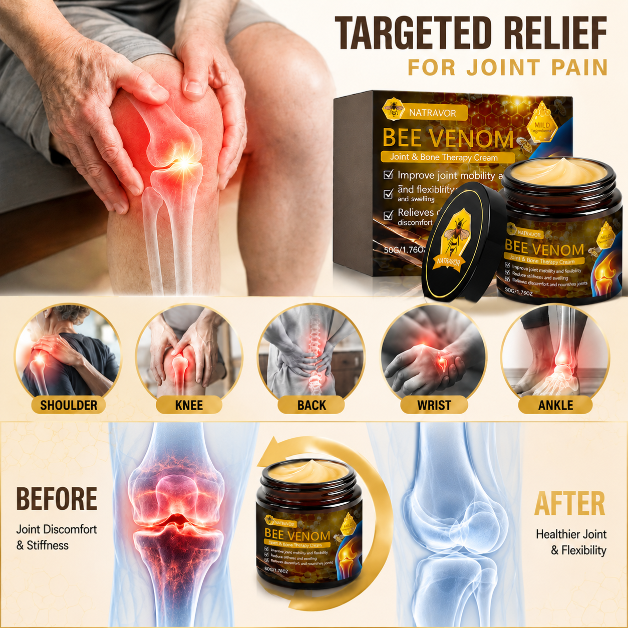NATRAVOR® Bee Venom Joint & Muscle Relief Cream: Get Back to Doing What You Love